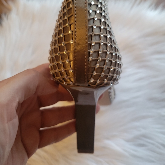 SHOEDAZZLE Coira Rhinestone Net PointedToe Heeled Ankle Booties w Box Size 7.5 - Picture 8 of 13